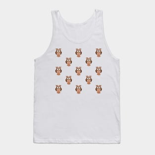 Brown owl pattern Tank Top